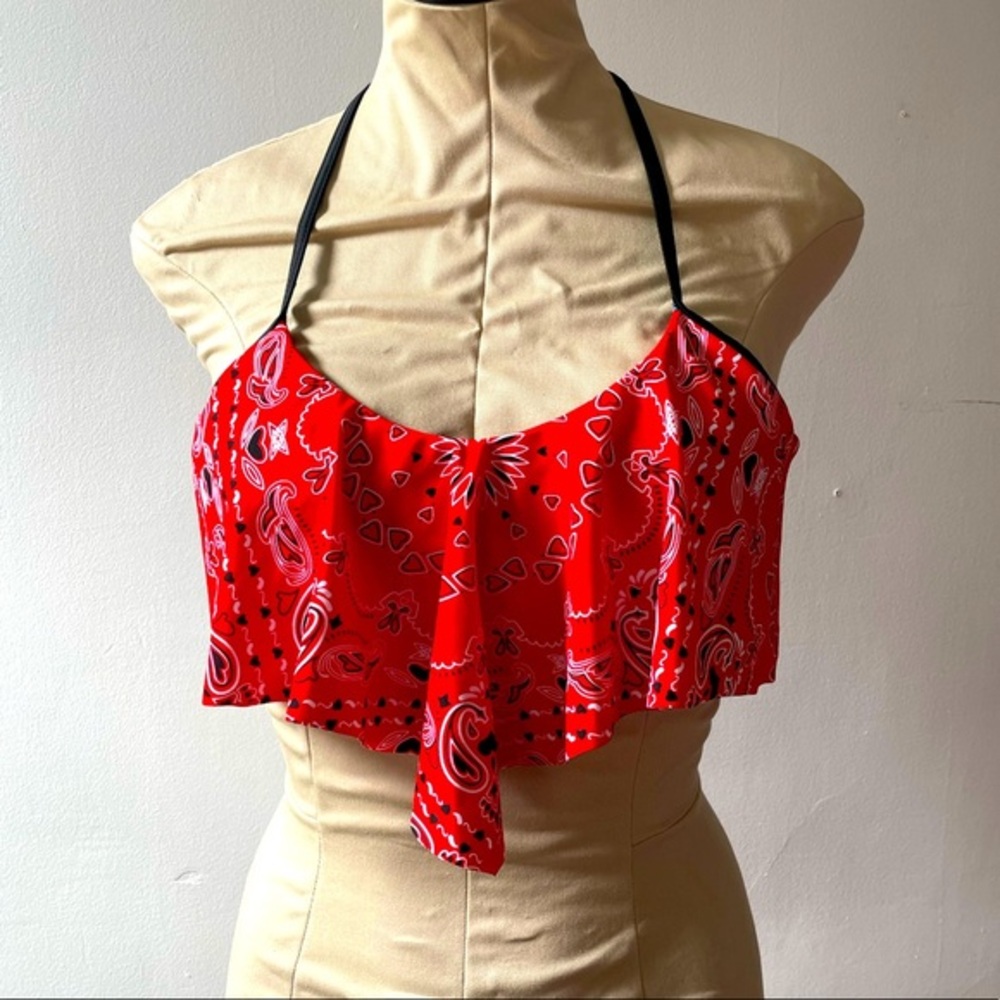 🏖SO CUTE☀️ Bandana Pattern Swim Bikini Top NWOT